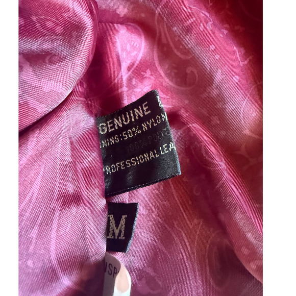 Vintage Winlit Burgundy Leather Wrap Belted Jacket – Women’s M – 80s Style - Picture 8 of 9